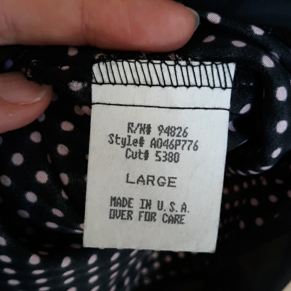 LIKE NEW! Tempted Black polkadot Tank Top Large - Picture 4 of 8